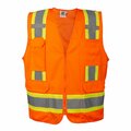 Cordova COR-BRITE Surveyor Vests, Orange, Solid Front Fabric & Polyester Mesh Back VS285-5XL